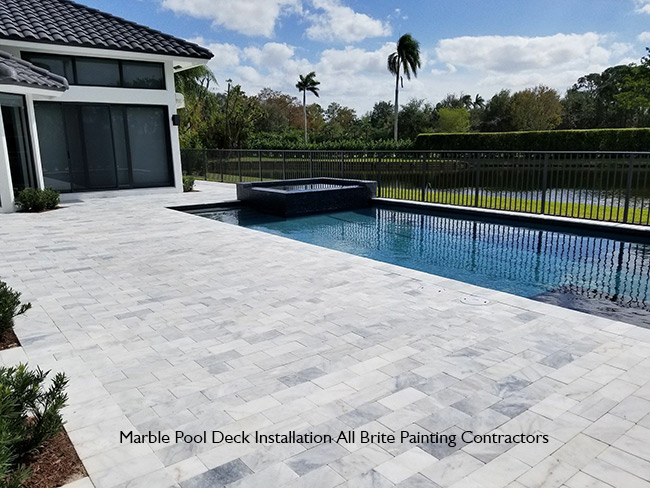 Marble Pool Deck Installation Parkland, FL